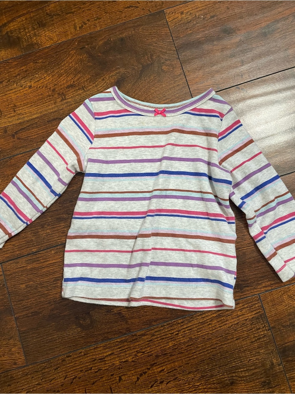 Carter's Multi-Color Striped Long Sleeve Tee - Pink, Purple, Blue, Brown